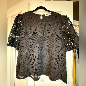 See And Be Seen Elegant Black Lace Top